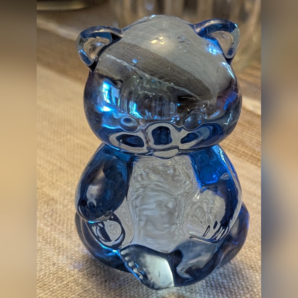 Fenton Blue Glass Bear Figurine